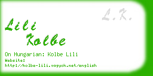 lili kolbe business card